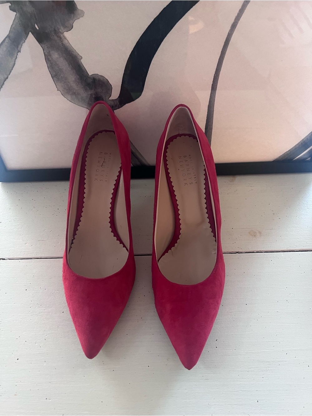 Barney’s New York Red Suede Heels